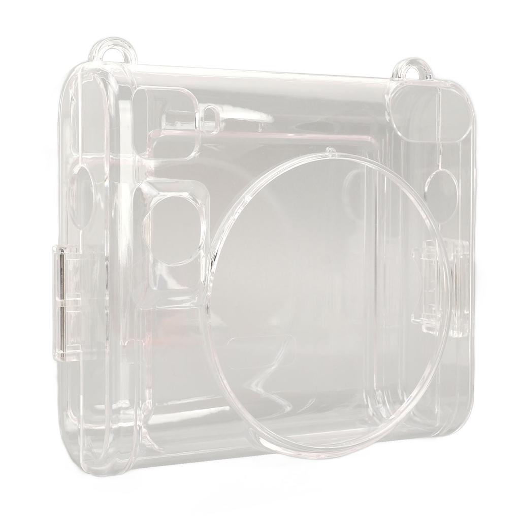 Instant Camera Case Protective Cover Clear Hard Shell with Adjustable Detachable Strap Instant Camera Accessory for