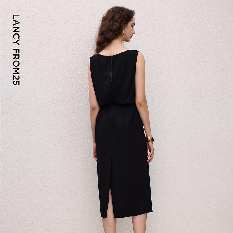 Langzi Women's Acetate Sleeveless Mid-Length Dress