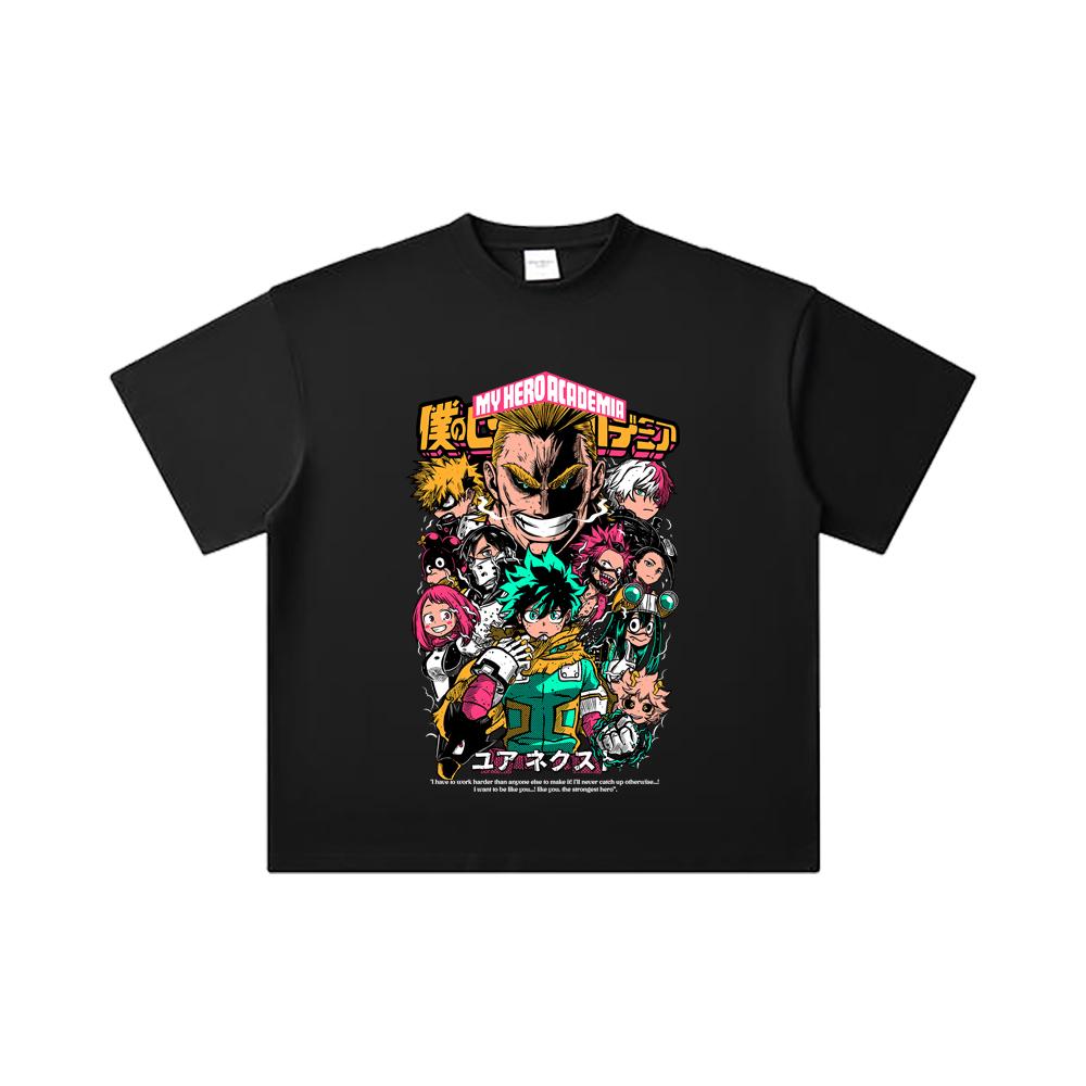 260 GSM Doppelgarn 32er Zählung 100% Baumwolle My Hero Academia V6 Druck Unisex Schweres Baumwoll-T-Shirt