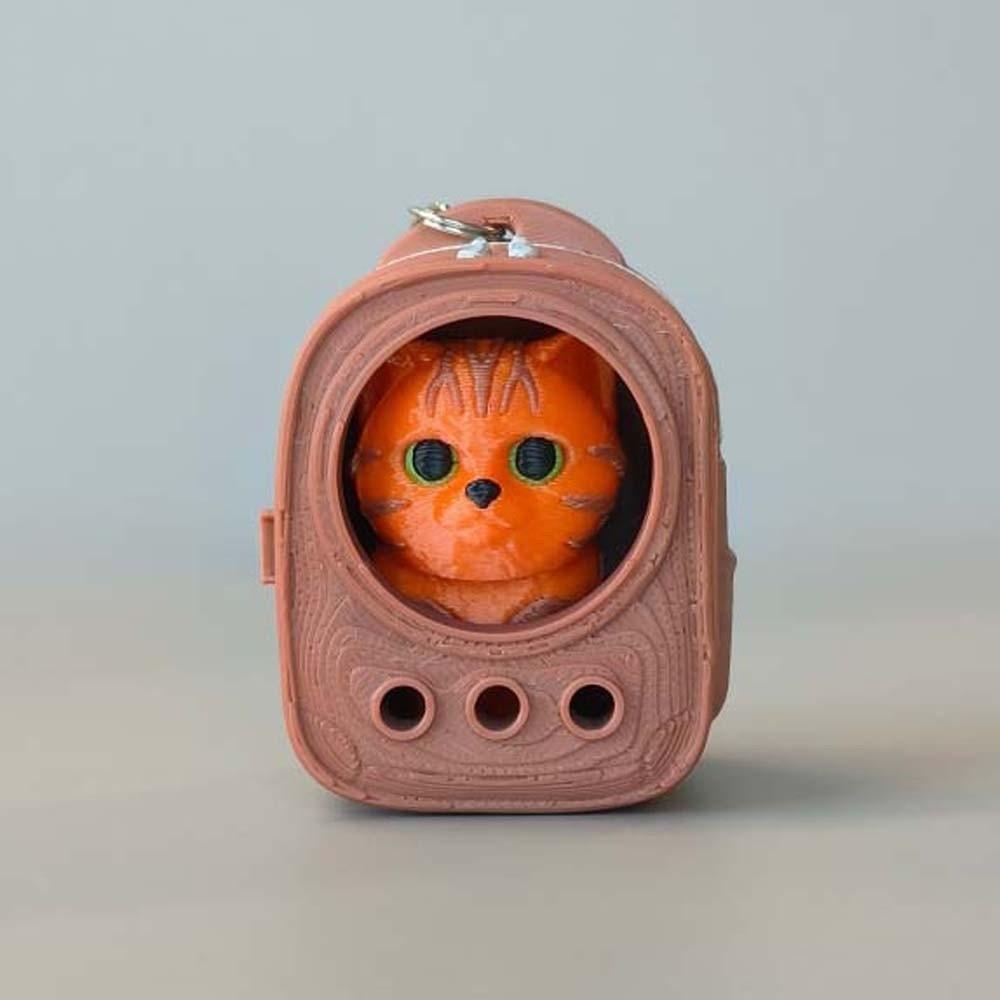 Lightweight Build 3D Printed Keychain Vibrant Shades Trendy Bag Charm Micro Kitten Bag Gifting