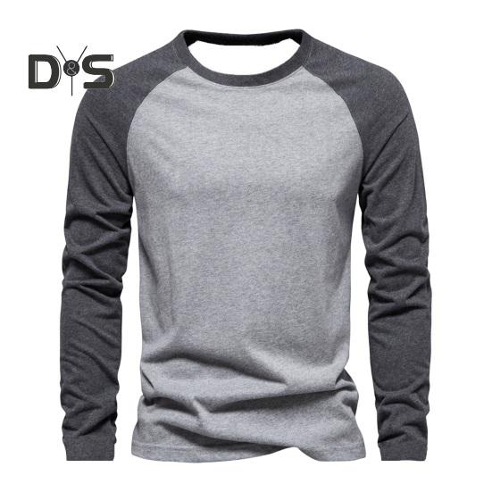 

Осень-зима мужской топ-топ облегающий лоскутный свитер с круглым вырезом, эластичный, с длинными рукавами, средней длины, для фитнеса, повседневная одежда, рубашка XXXL серый