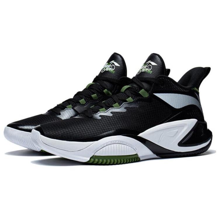 Li Ning Storm 2023 Bequeme Dämpfung, Abriebfeste Niedrige Basketballschuhe Herren Schwarz ABFT021-1