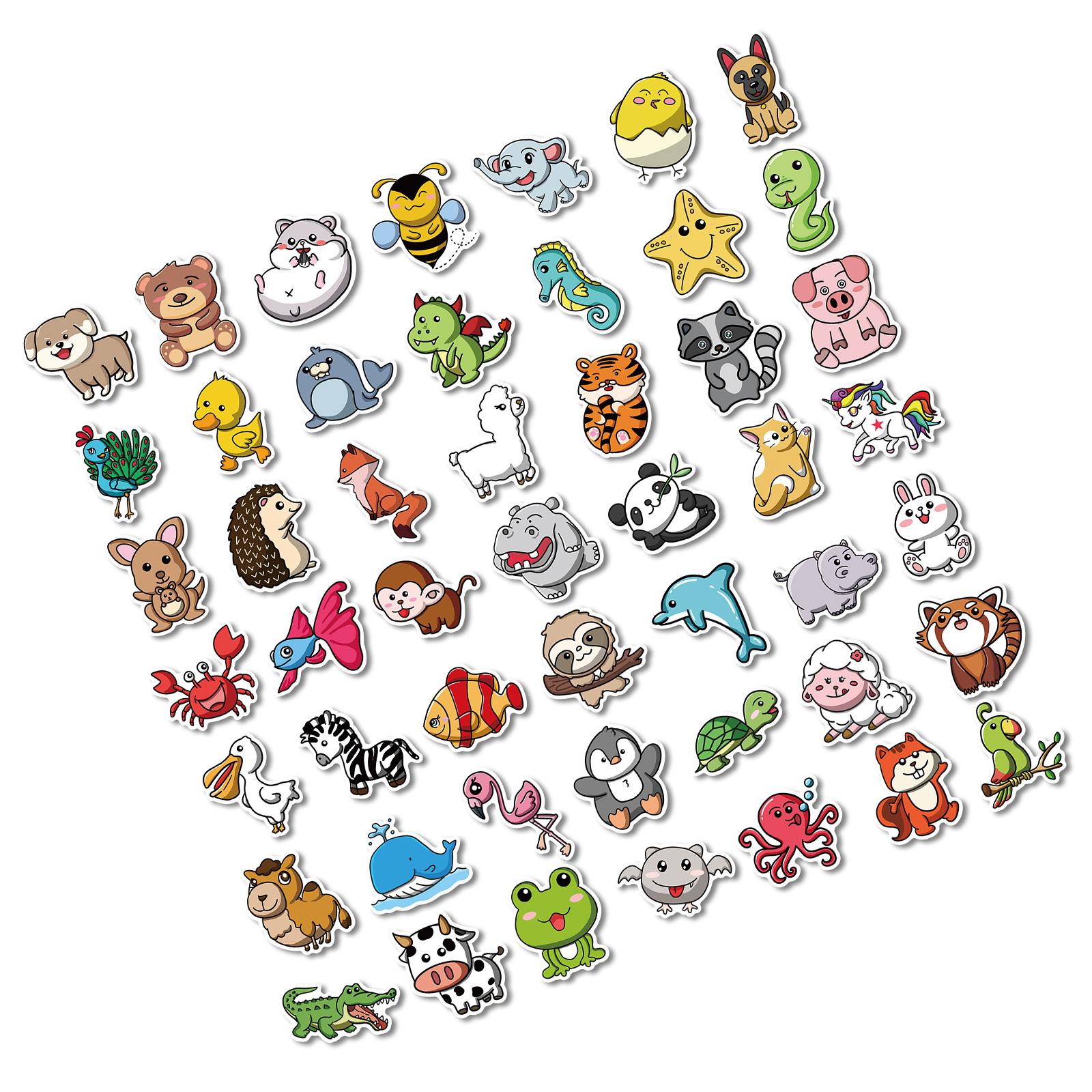 

150 шт. ассорти из милых животных наклейки на багаж для детей водонепроницаемые наклейки для ноутбуков стильные украшения для скейтбордов 3