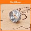 Vintage Copper Alphabet Ring Unisex Adjustable Open Ring With Six-word Mantra Wholesale Supplier