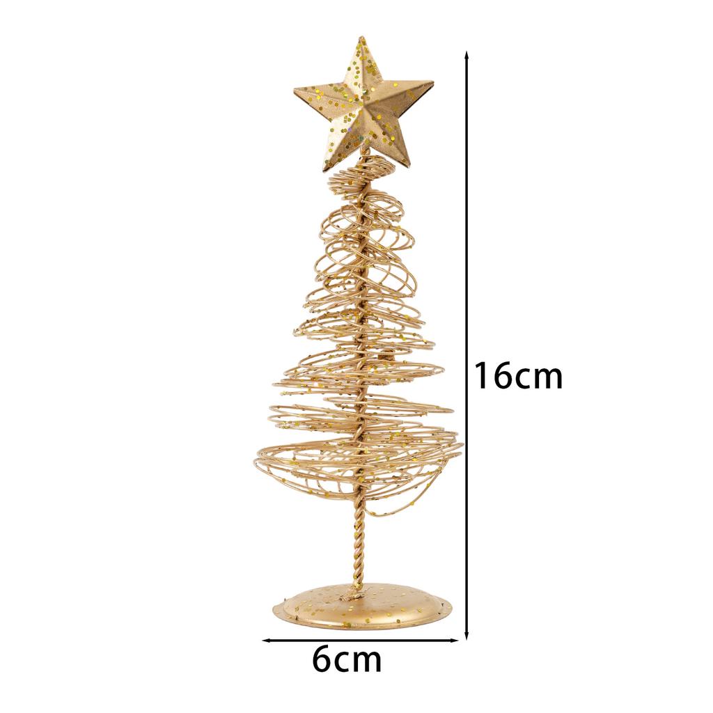 Gold Wire Pentagram Star Vintage Christmas Tree Creative Artificial Christmas Tree Desktop Decoration Statues Props Party Decor