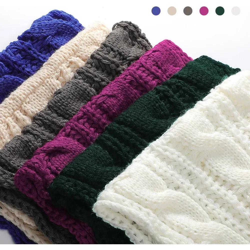 1pc Winter Warm Scarf for Women,Windproof Stylish Color-blocked Scarves for Cold Weather,Warm Knit Winter Circle Loop Scarves