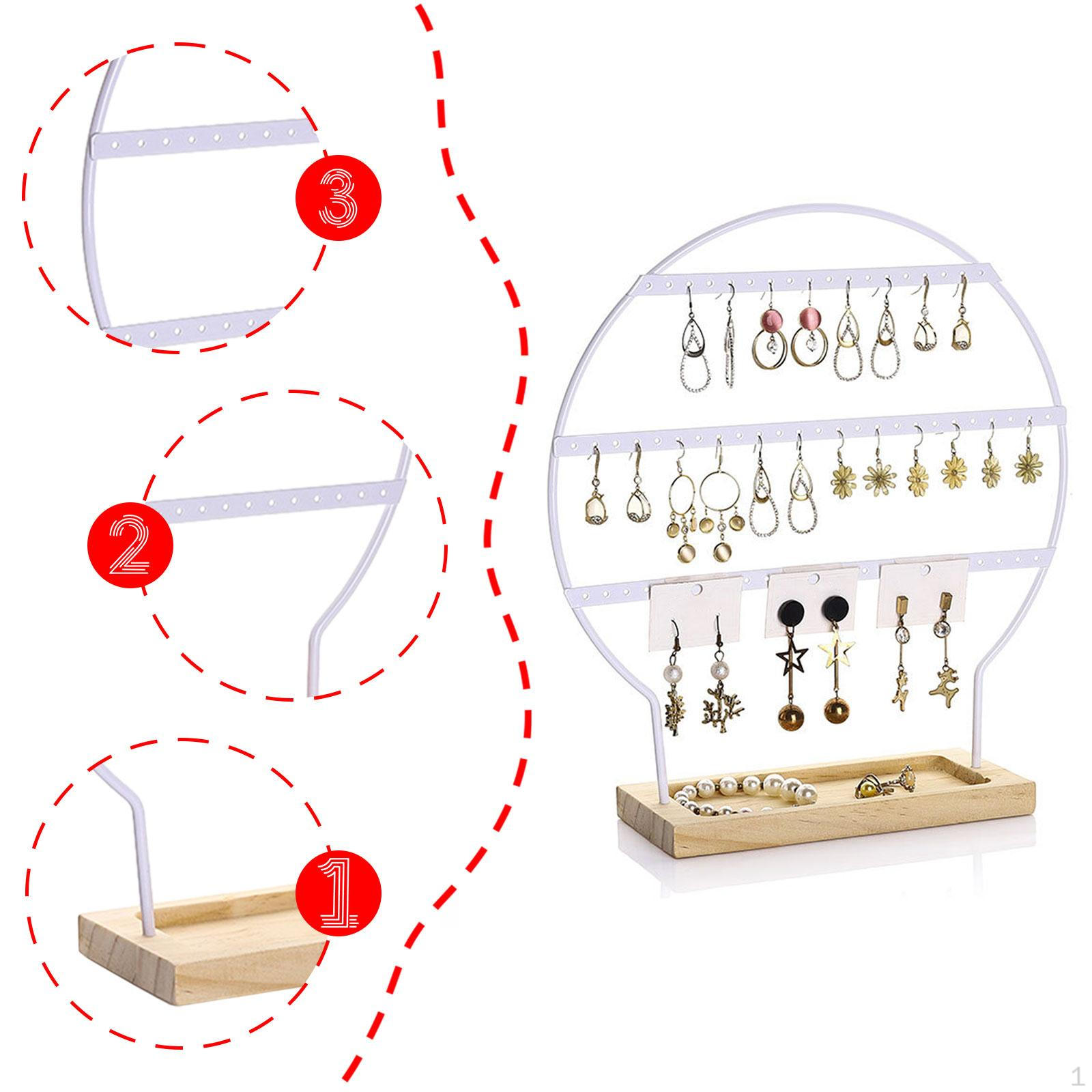 

3 Layers Earring Holder Organizer Ear Stud with Holes for Girls Gift