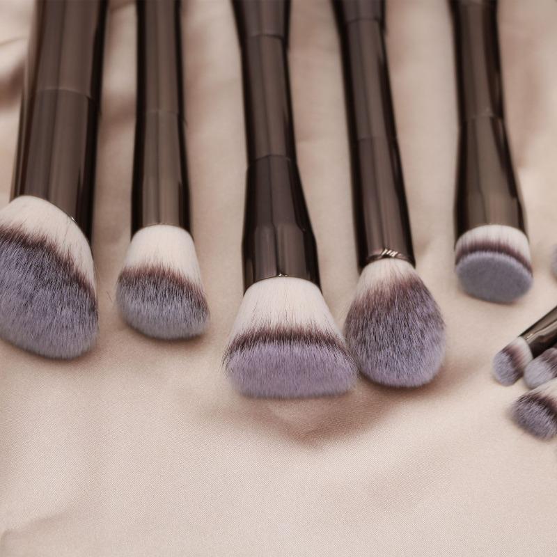 20pcs/set Professional Makeup Brushes Double Ended Foundation Concealers Blush Eye Shadow Brush for Liquid Cream Powder Blending