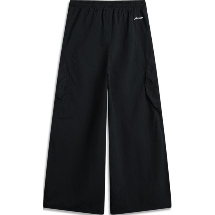 Li Ning CF Suo Straight Loose Sports Outdoor Water-Resistant Casual Pants Women Pants Black AYKU712-5