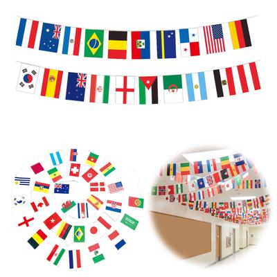 Decoraties Internationale Vlaggen Waterdicht Wereldvlaggenlijn Banner Set Multifunctionele Mini Polyester Vlaggen Cultureel Festival Decor