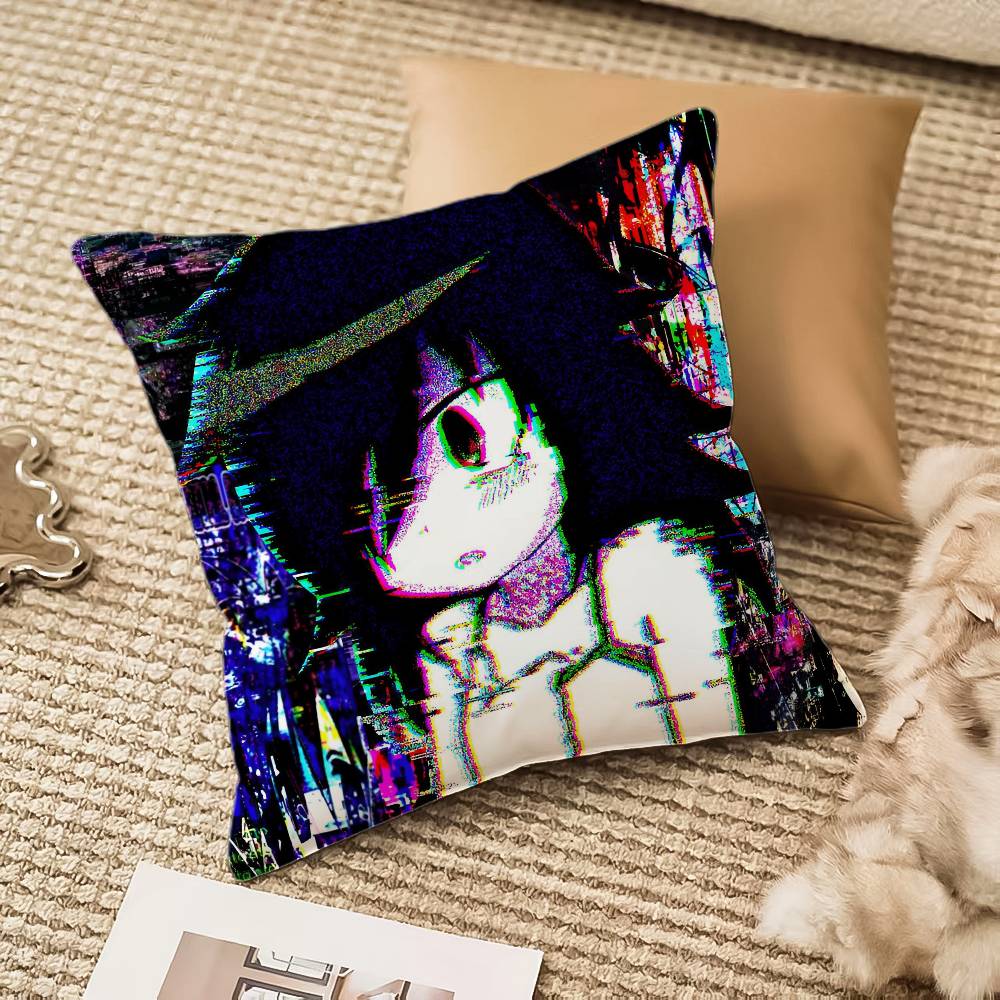 Funny Blushing Girl Design K-Kuroki T-Tomoko Pillow Case Anti-dustmite Invisible Zipper Sofa Bed