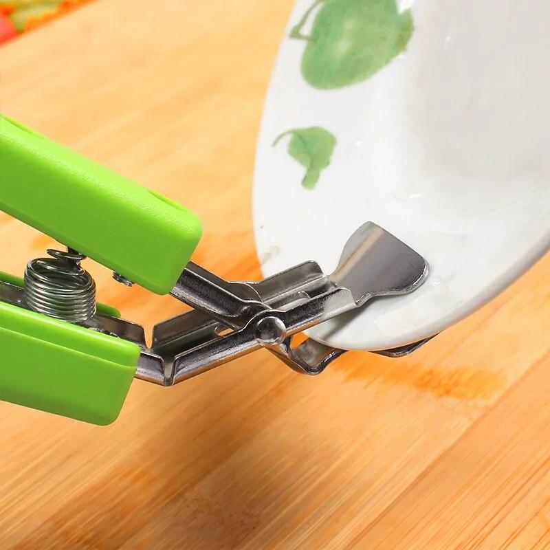 Bowl Handle Clamp Holder Stainless Steel Dish Tray Clip Kitchen Accessories