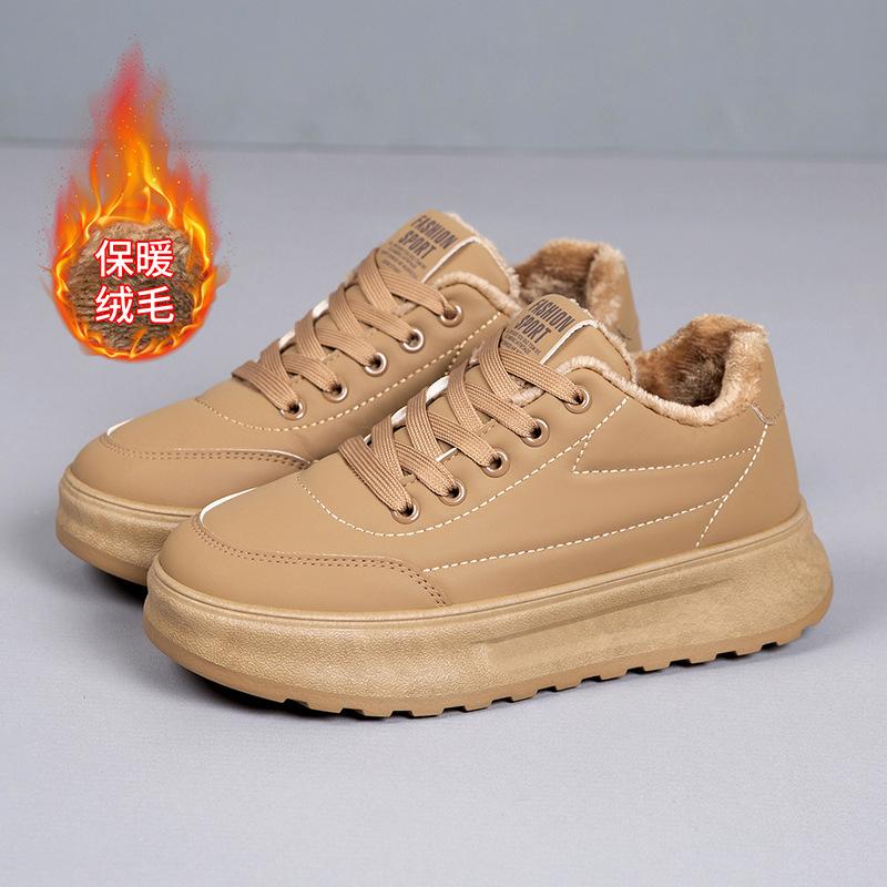 Winter new thick-soled velvet board shoes women's ins versatile height increase two cotton casual shoes warm cotton shoes