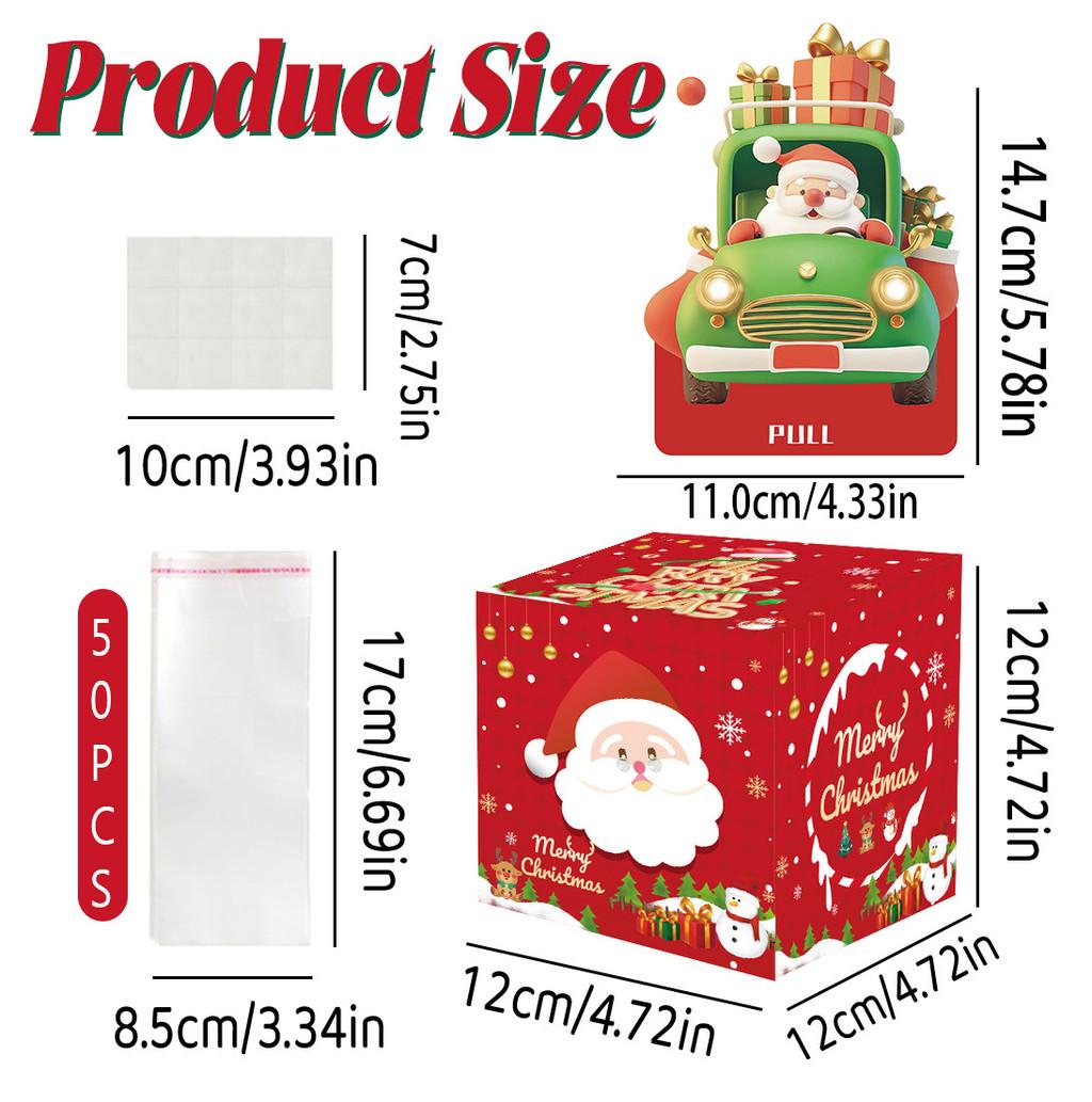 

Santa Claus Red Pattern Paper Gift Box Holiday Christmas Prop Atmosphere