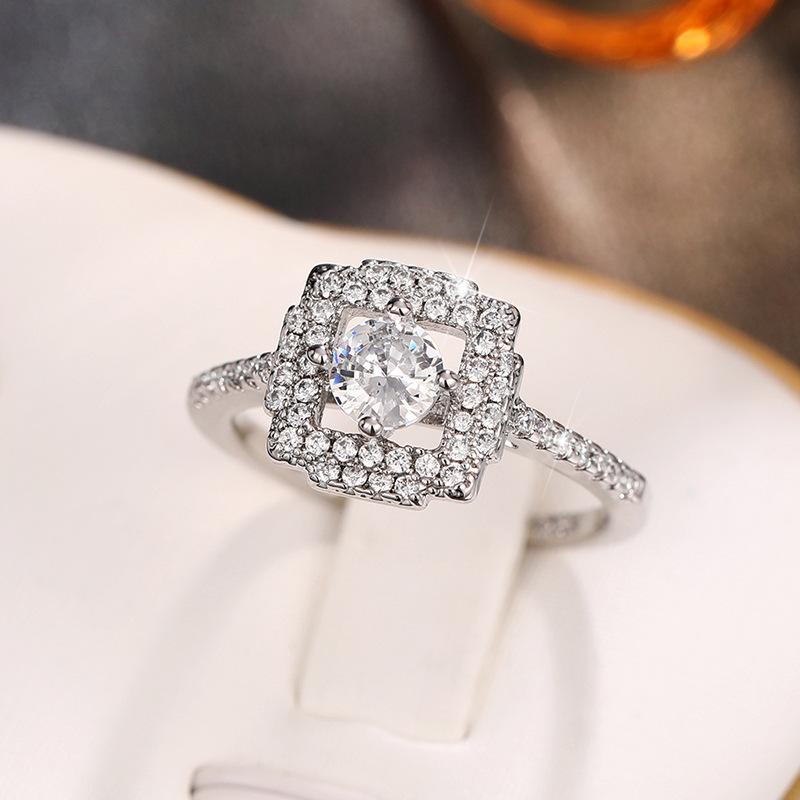Lindon – bague classique en alliage de cuivre et Zircon, bijoux pour dames, cadeau de fête de promesse de mariage