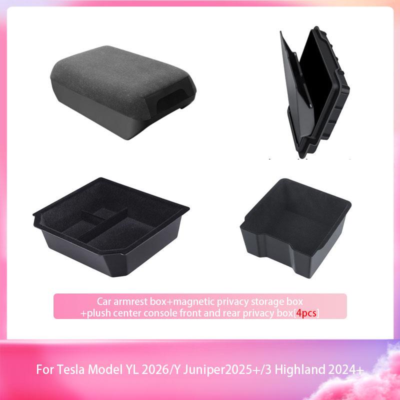 For Tesla Model YL/LY/3 2024-2026 Center Console Arm Rest Lid Armrest Box Height Increasing Storage Box