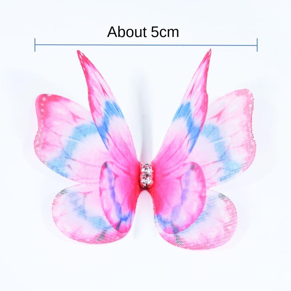 Farbverlauf Chiffon Schmetterling Stickaufnäher Braut Haaraccessoires