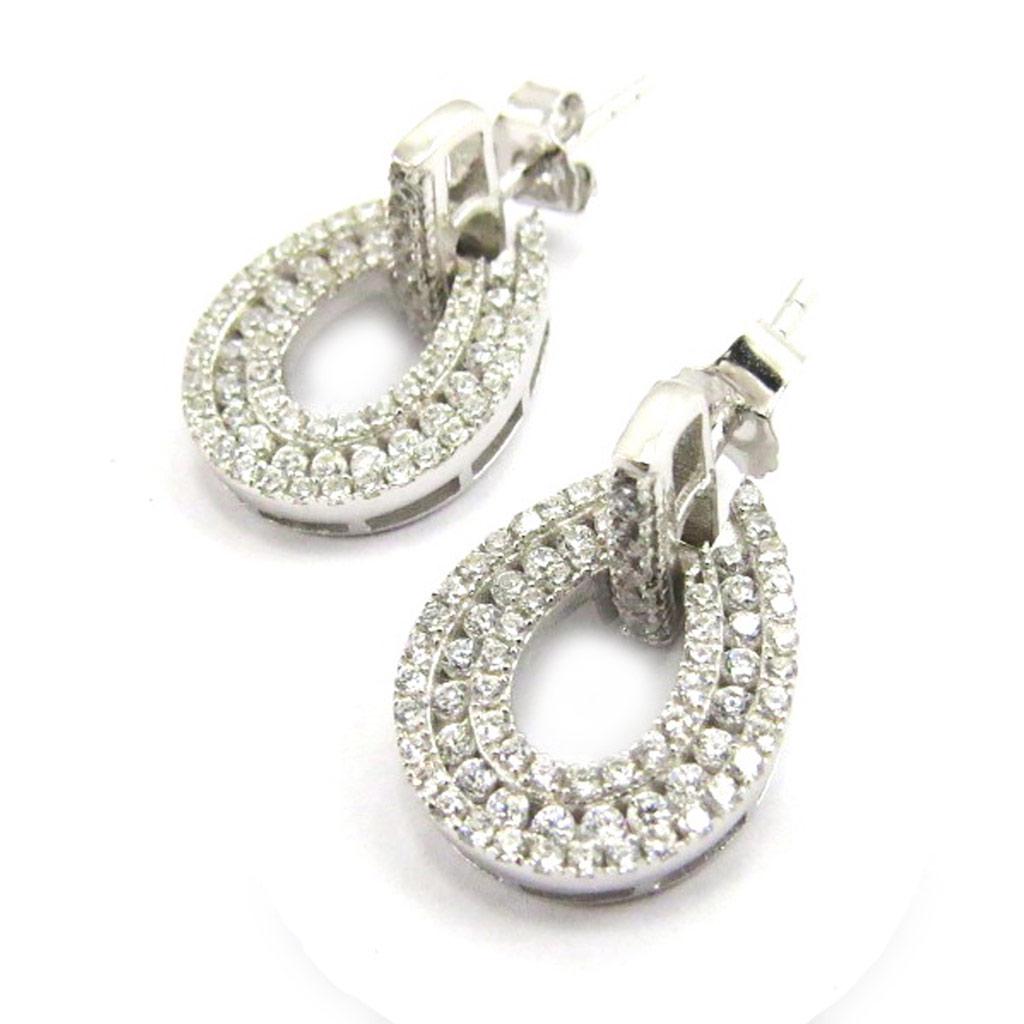 Les Trésors De Lily [L3724] - Silver Earrings 'Sissi' Silver White (rhodium-plated) - 18x11 Mm