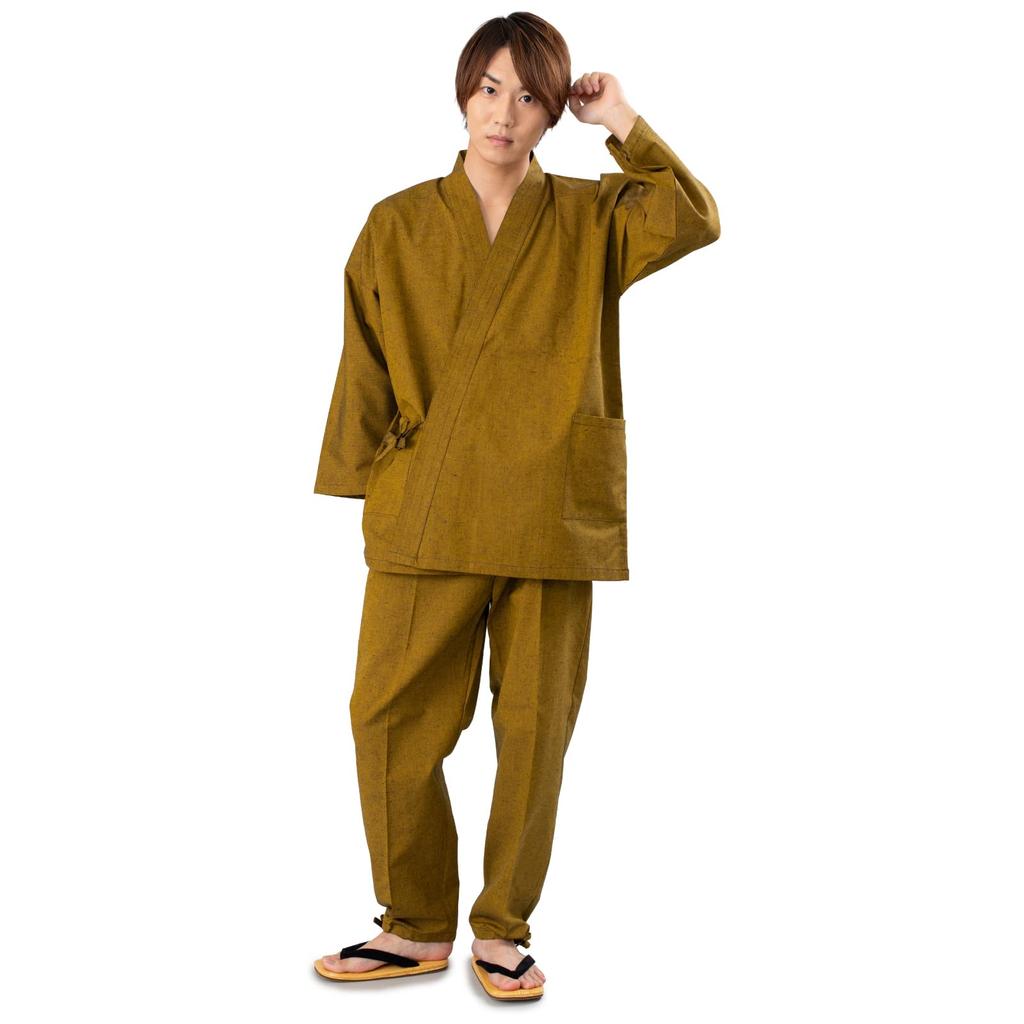 Tsumugi Plain Colors [Ai Ai] Samue, Honkurume-ori (6 Available) (LL, Gold)