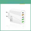 Novo Carregador de Telefone de Carga Rápida Pd65w Com 3 Portas USB Adaptador Pd+3USB Europeu e Americano
