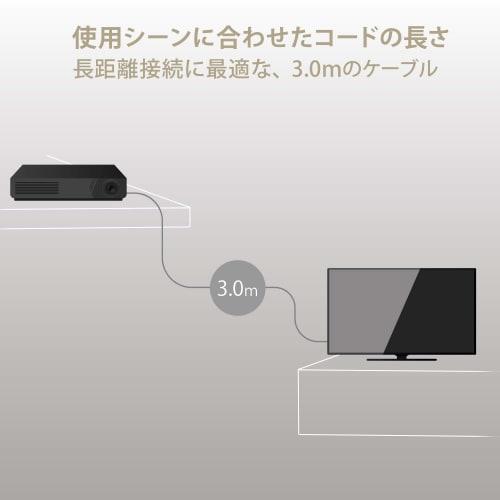 ELECOM HDMI 2.1 Cable Ultra High Speed ??3m [Ultra High Speed ??HDMI Cable Certified Product] 8K (60Hz) 4K (120Hz) 48Gbps Ultra High Speed ??[PS5 / PS