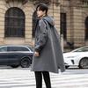ROMON Men's Mid-Length Hooded Trench Coat