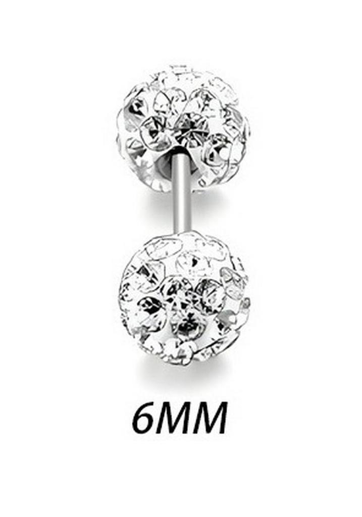 Double-Headed Rhinestone Round Ball Stud Earrings for Women, Luxe Versatile Ear Cartilage Studs, Super Shiny High-End Screw Earrings