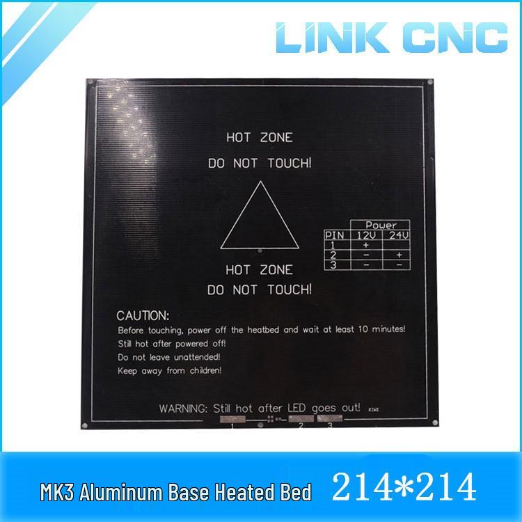 Link CNC 3D Printer Mk3 Aluminum Heatbed Plate 214x214 Reprap Parts
