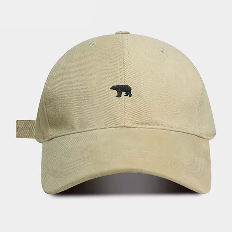 Stylish High quality Sanding bear embroidered baseball cap women summer new style wide-brimmed hat that makes face look smaller