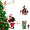 2pcs Electric Santa Claus, One Climbing The Ladder, One Climbing Up And Down The Rope, Santa Claus with Music,Good Christmas Gift,Christmas Ornaments