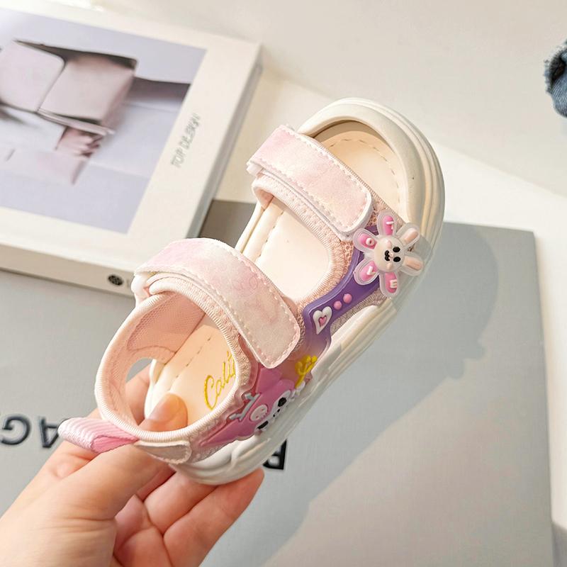 Girls' sandals summer new foreign cartoon girl beach shoes children's popular princess shoes