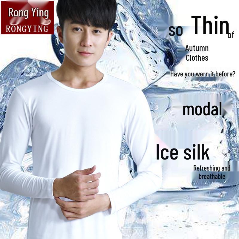 Ice Silk Men s Modal Ultra-Thin Long Sleeve Cooling Top L