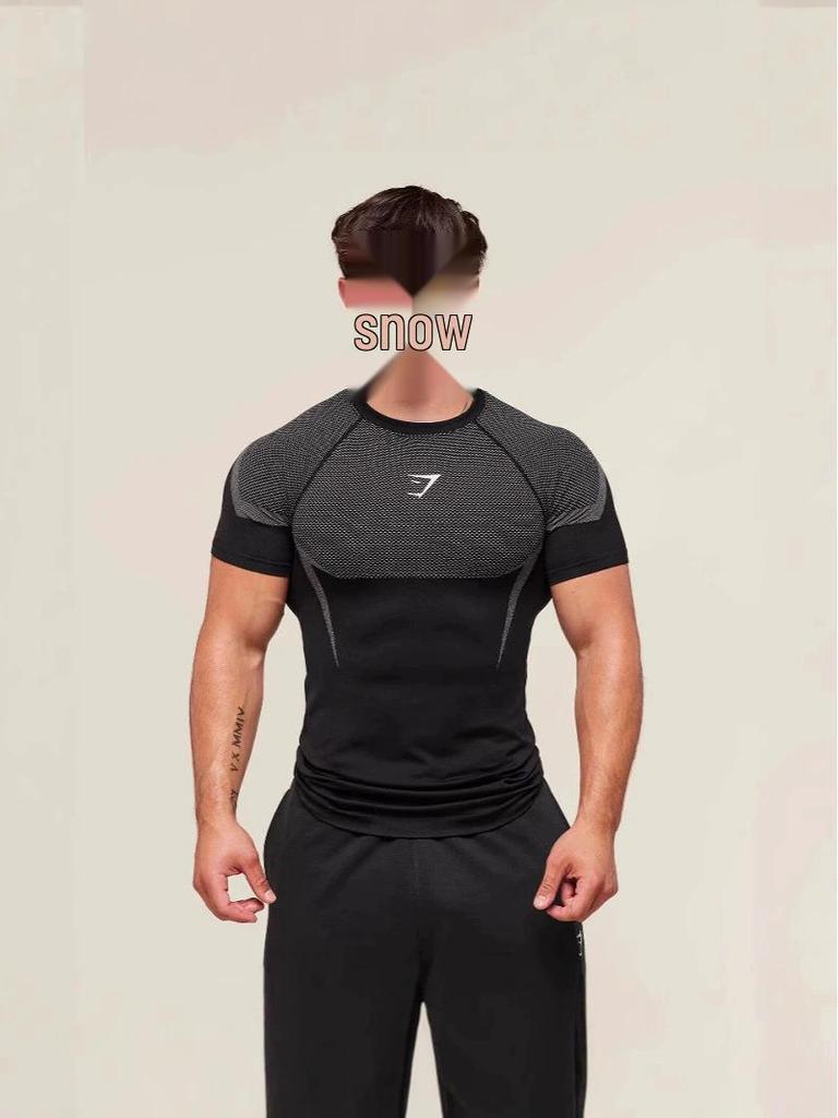 Ny Amerikansk Løbe Sports T-shirt med Kort Ærme, Hurtigttørrende - Elastisk, Åndbar og Afslappet Træningstøj