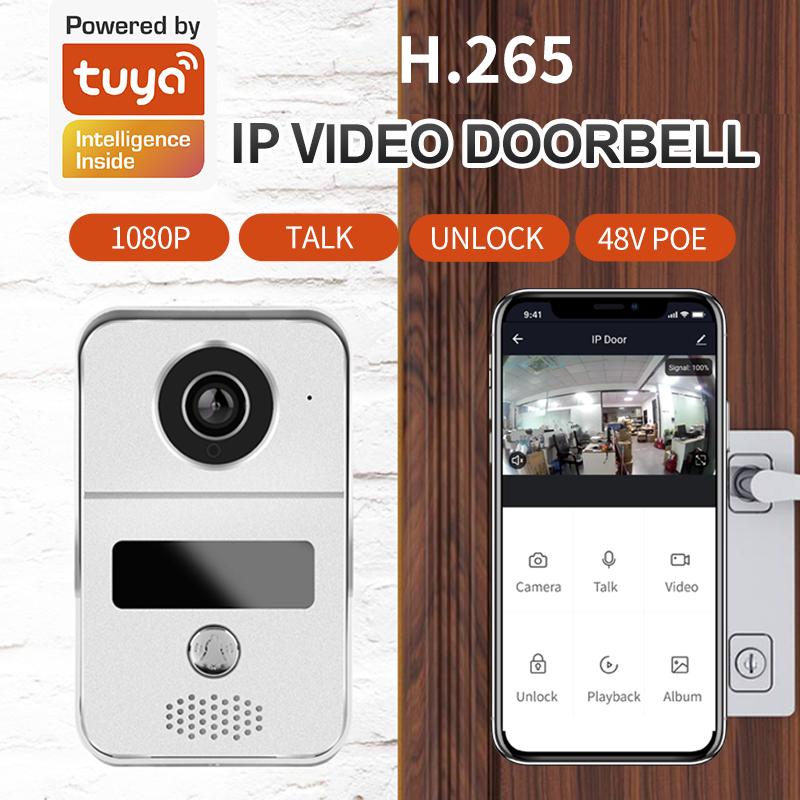 1080P POE IP New Version 2MP Tuya Doorbell Intercom Wirelss WIFI  Video Door Phone Mobile Remote Control Access Control SystemA