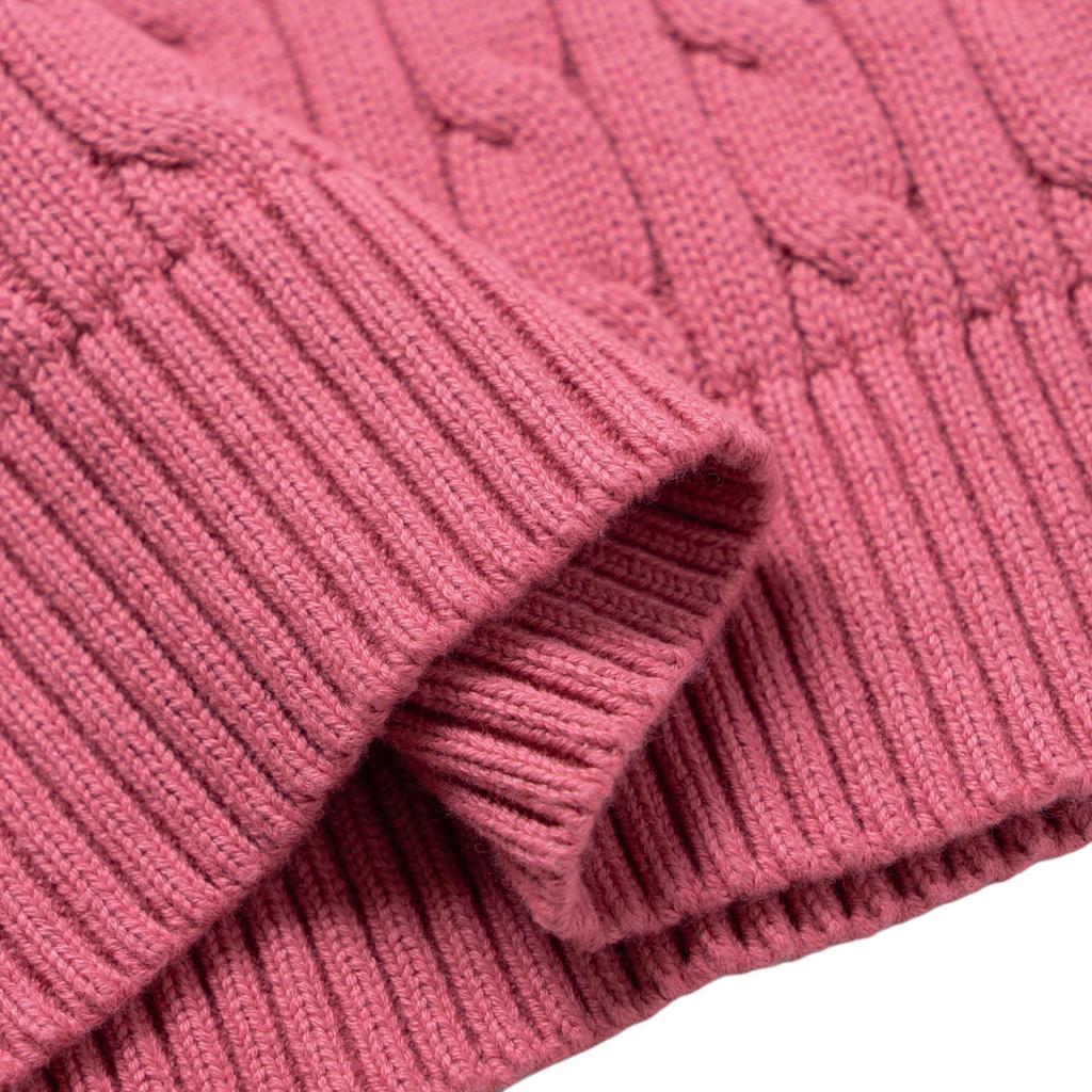 Polo Ralph Lauren Sweater Ss25 Cable Knit Cotton Slim Fit Short Sleeve Kids Tops Rose-Pink 313945437-007