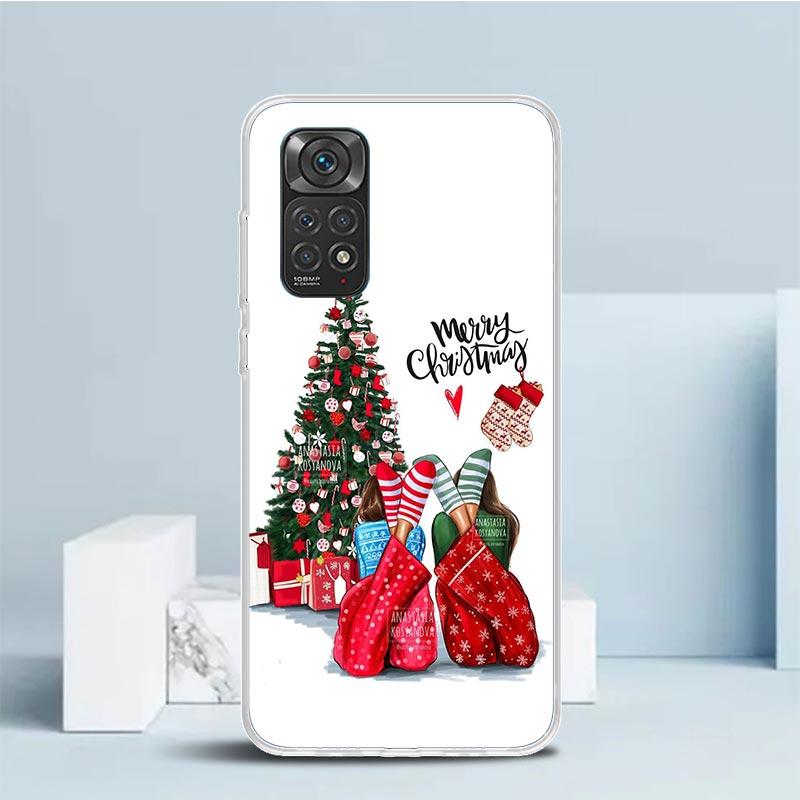 Christmas Girls Tree Gift Phone Case For Xiaomi Redmi Note 15 14 14S 13 12S 12 Pro Plus 11S 11 11T 11E 10S 10 + Soft TPU Back Co