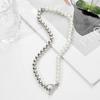 Minimalism Gold Bead Imitation Pearl Splicing OT Buckle Necklace for Women Collision Clavicle Chain Jewelry
