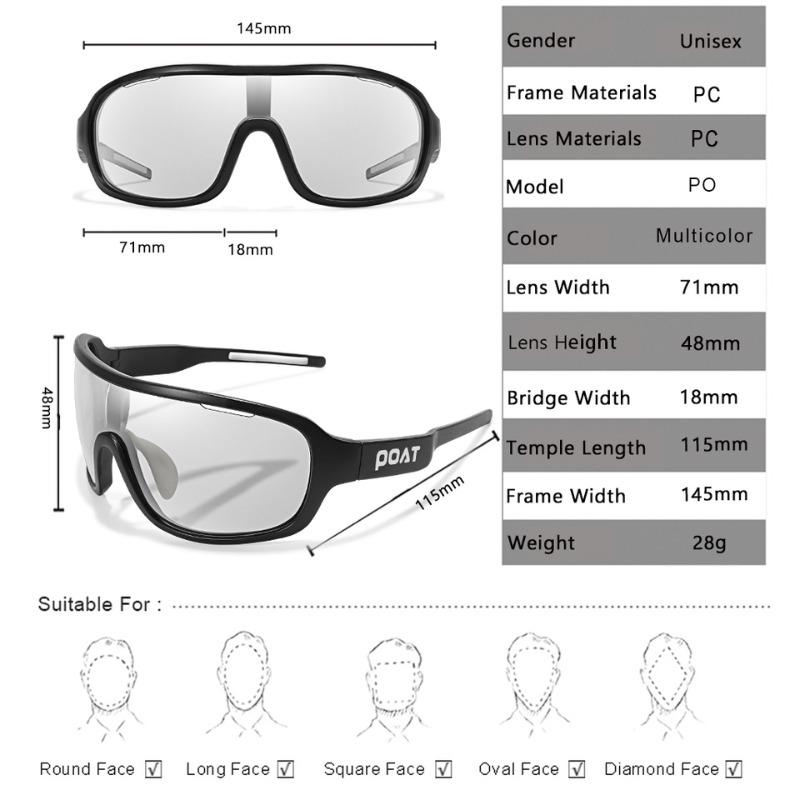 Men Women Polarized Photochromic Outdoor Windproof Road Cycling Eyewear Sports Cycling Fishing Sunglasses