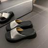 Spot Second Hair! Fashion Versatile New Korean Version of Calfskin with Casual Platform Slippers Women's Sandals Outside