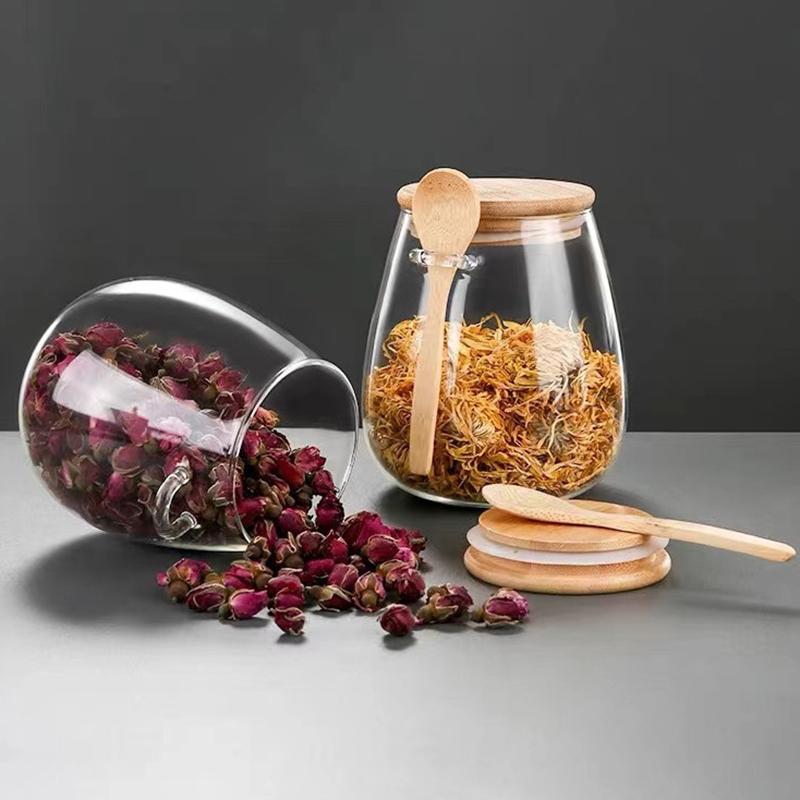 Hermetic Containers For Food Storage Pots Glass Jar With Lid Sealed Container Sugar And Tea Cans Airtight Kitchen Coffee Jars