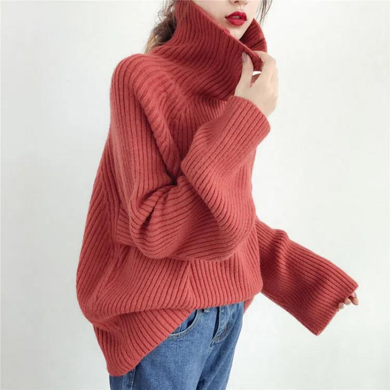 Autumn Winter Fashion Turtleneck Long Sleeve Solid Sweaters Women's Clothing Casual All-match Simplicity Bottoming Shirt Tops