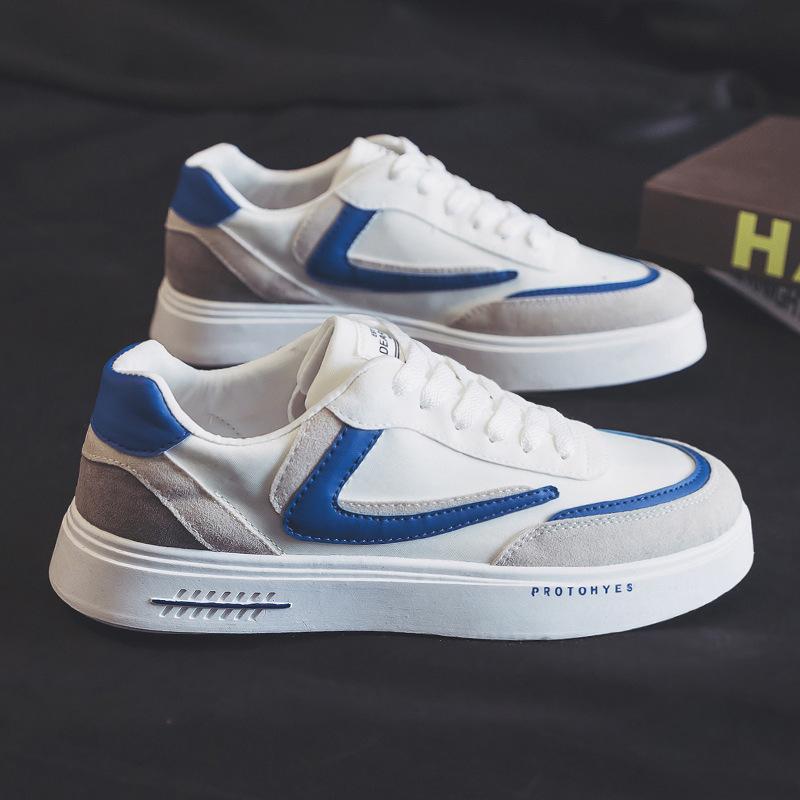 

Men s board shoes new low-top canvas trendy shoes trendy men s shoes versatile casual sports board shoes white cloth shoes white shoes 44 сапфіровий