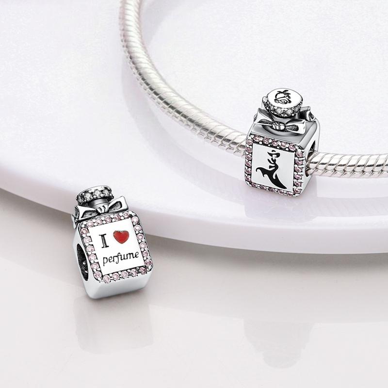 925 Sterling Silver Charms Pendant Perfume Bottle Lipstick High Heels Charming Women's Charms Fit Original Bracelet Jewelry Gift