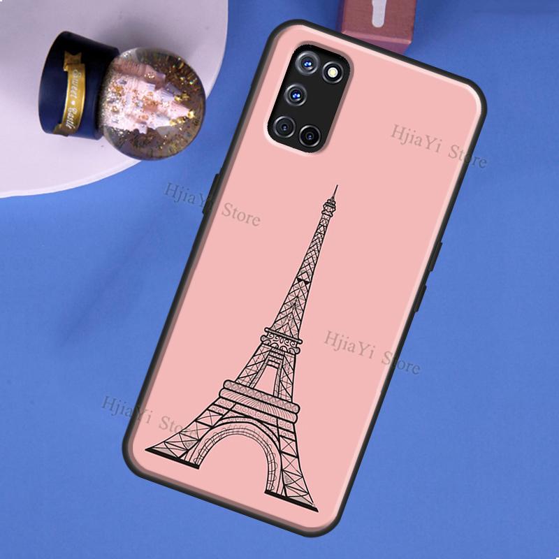 Paris Eiffel Tower Case For OPPO A74 A94 A54 A57 S A77 A76 A96 A52 A72 A91 A93 A5 A9 A31 A53 A15 A16 A17 Cover