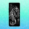 Gothic Cyber Sigil Cross Phone Case For Samsung S25,S24,S23,S22,S21,S20,S10,Ultra,Plus,Lite,FE,Soft Silicone Black Cover