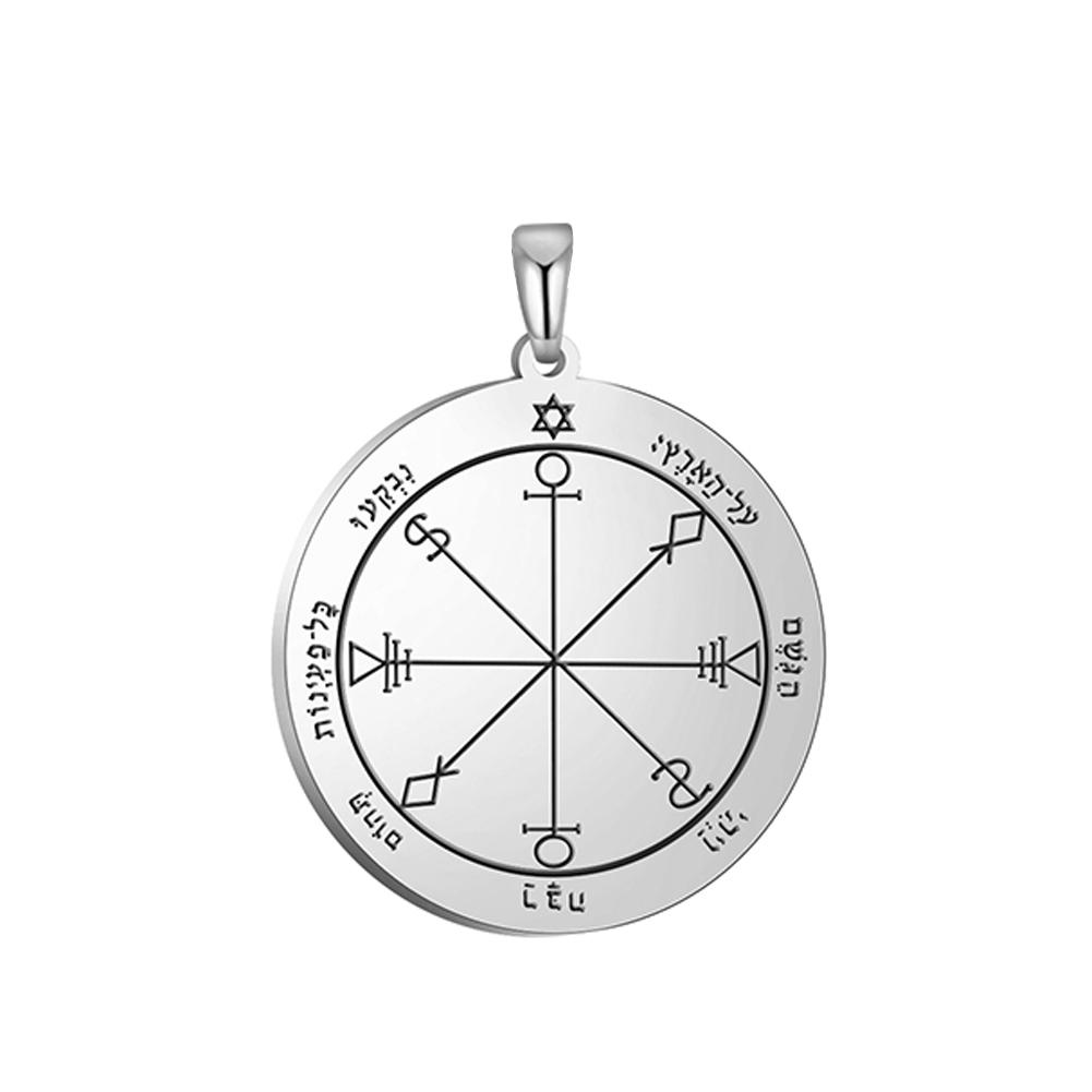 Dawapara Zegel van Salomo Hanger voor Ketting Roestvrij Staal Vintage Amulet Bovennatuurlijke Sieraden