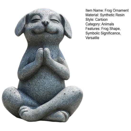 Frog Ornament Resin Material Wealth Luck Symbol Bionic Design Figure Frog Dog Meditation Ornament Indoor Outdoor Decor