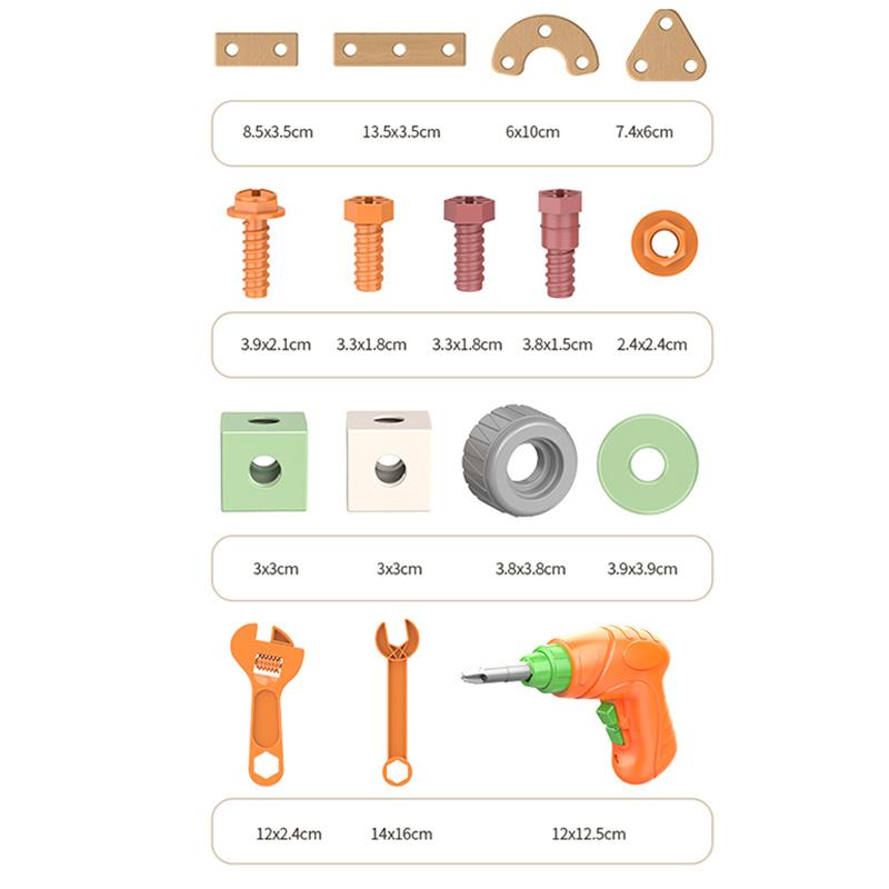 Παιδικά Παιχνίδια Σφιξίματος Βιδών Κουτί Βιδών Με Ηλεκτρικό Δράπανο DIY Στριφτό Εκπαιδευτικό Παιχνίδι Εργαλειοθήκη