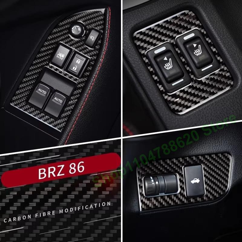 For Subaru BRZ Central Control Carbon Fiber Door Panel Steering Wheel Trim Interior Decor Accessories yu0