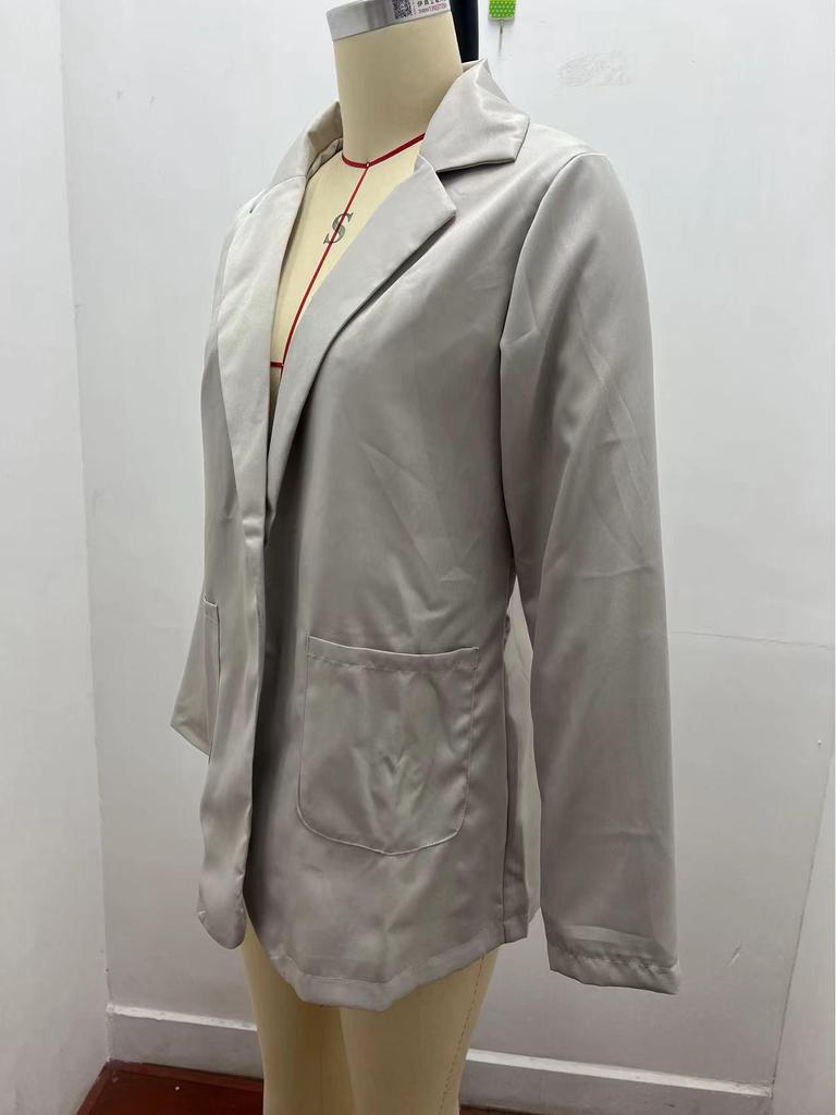 2024 European & American Fashion Women's Slim Lapel Cardigan Blazer - Spring/Autumn Collection